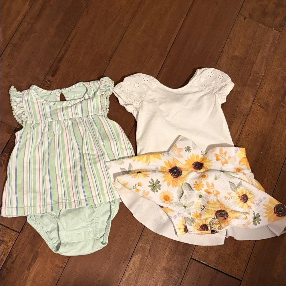 Carter's Pastel Striped and Floral Bodysuits